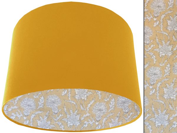 Mustard Thistle Lampshade Yellow, Traditional Country Design