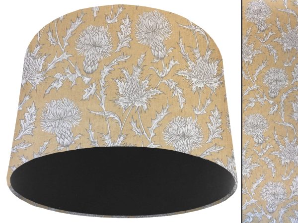 Mustard Thistle Light Shade Black, Scotland Lampshade