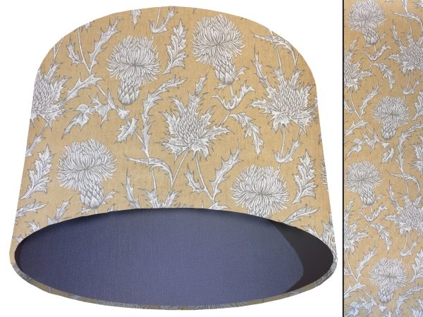 Mustard Thistle Light Shade Blue, Scotland Lampshade