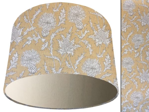 Mustard Thistle Light Shade Cream, Scotland Lampshade