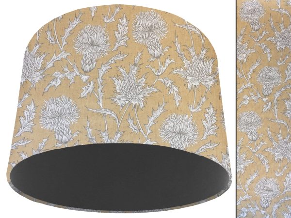 Mustard Thistle Light Shade Dark Grey, Scotland Lampshade
