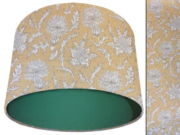 Mustard Thistle Light Shade Green, Scotland Lampshade