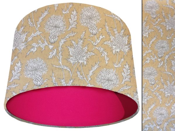 Mustard Thistle Light Shade Pink, Scotland Lampshade