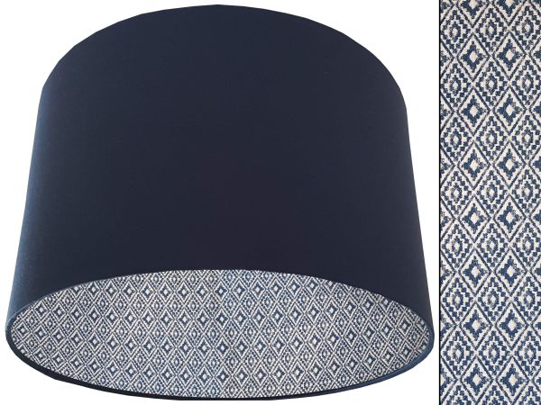 Navajo Blue Lampshade Blue, Native American Geometric