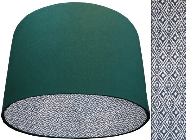 Navajo Blue Lampshade Green, Native American Geometric