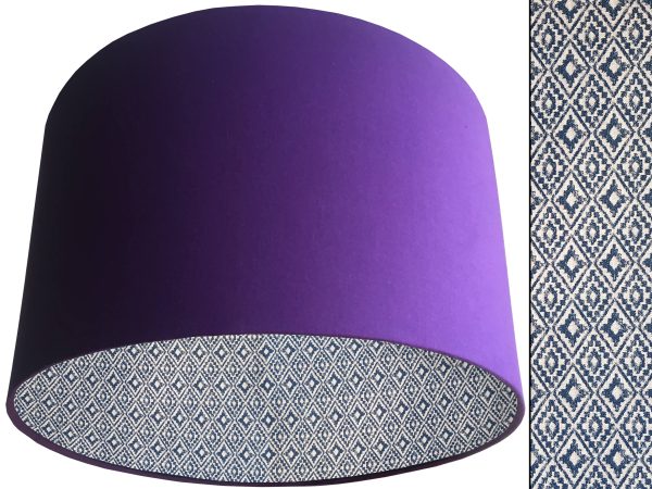 Navajo Blue Lampshade Purple, Native American Geometric