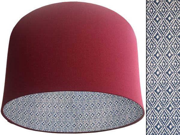 Navajo Blue Lampshade Red, Native American Geometric