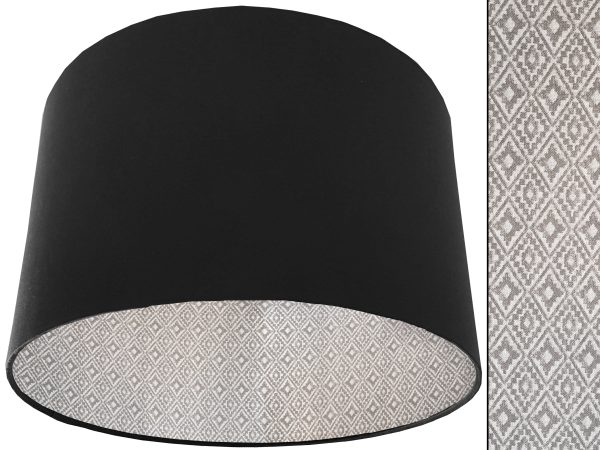 Navajo Grey Lampshade Black, Inspired Native American