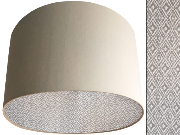 Navajo Grey Lampshade Cream, Inspired Native American
