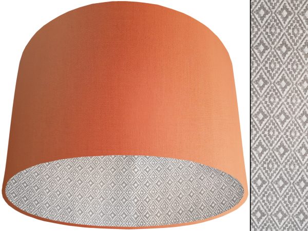 Navajo Grey Lampshade Orange, Inspired Native American