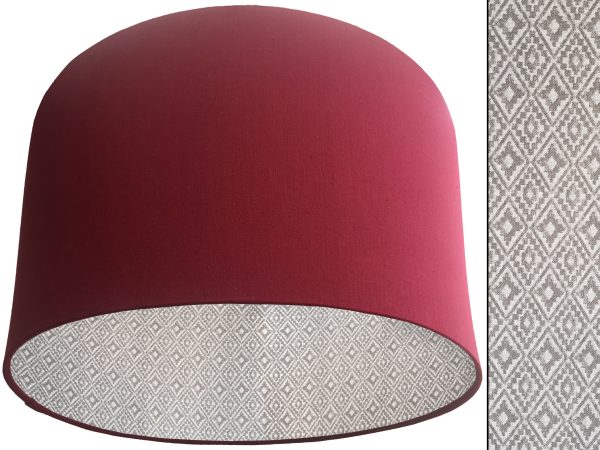 Navajo Grey Lampshade Red, Inspired Native American
