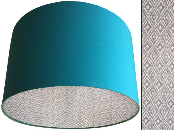 Navajo Grey Lampshade Teal, Inspired Native American