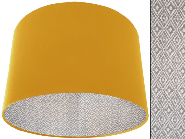 Navajo Grey Lampshade Yellow, Inspired Native American