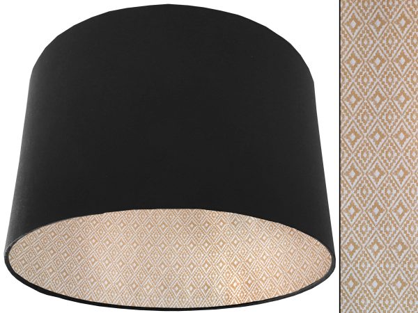 Navajo Yellow Lampshade Black, Geometric Light Shade