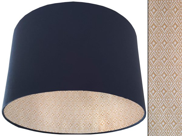 Navajo Yellow Lampshade Blue, Geometric Light Shade