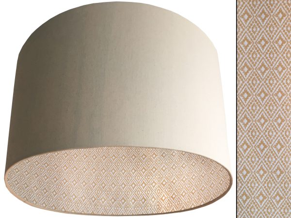 Navajo Yellow Lampshade Cream, Geometric Light Shade