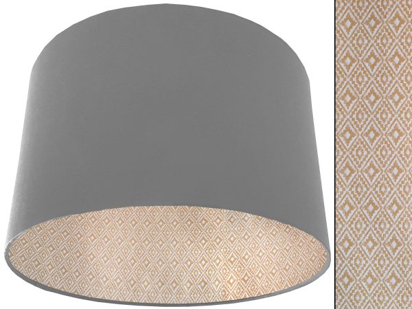 Navajo Yellow Lampshade Light Grey, Geometric Light Shade