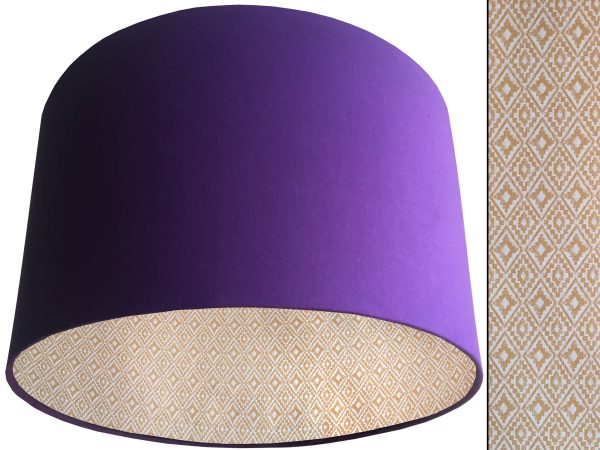 Navajo Yellow Lampshade Purple, Geometric Light Shade