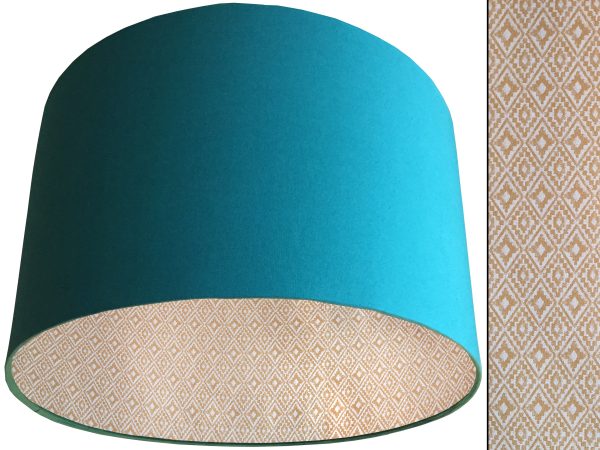 Navajo Yellow Lampshade Teal, Geometric Light Shade