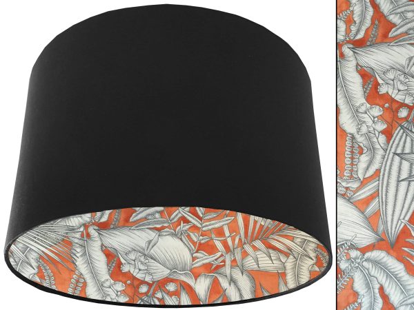 Orange Tropical Lampshade Black, Bold Vibrant Home Light