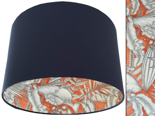 Orange Tropical Lampshade Blue, Bold Vibrant Home Light