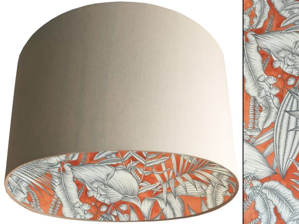 Orange Tropical Lampshade Cream, Bold Vibrant Home Light