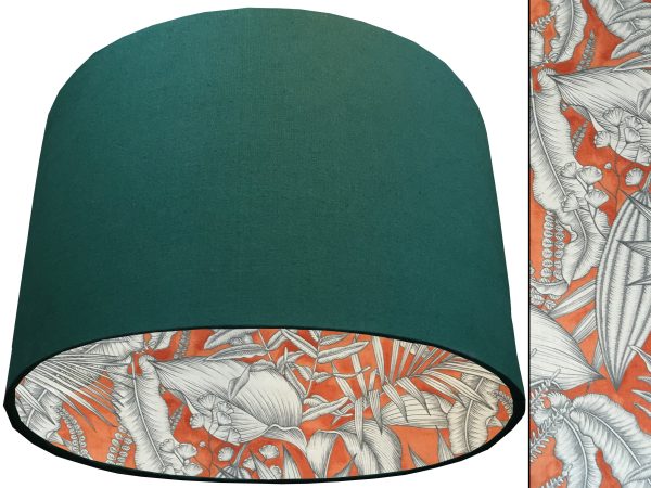 Orange Tropical Lampshade Green, Bold Vibrant Home Light