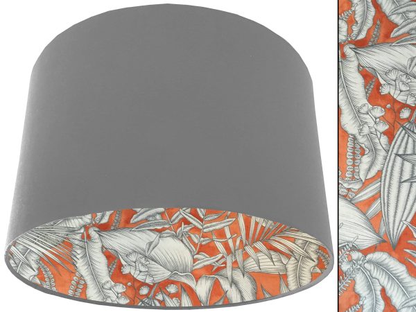 Orange Tropical Lampshade Light Grey, Bold Vibrant Home Light