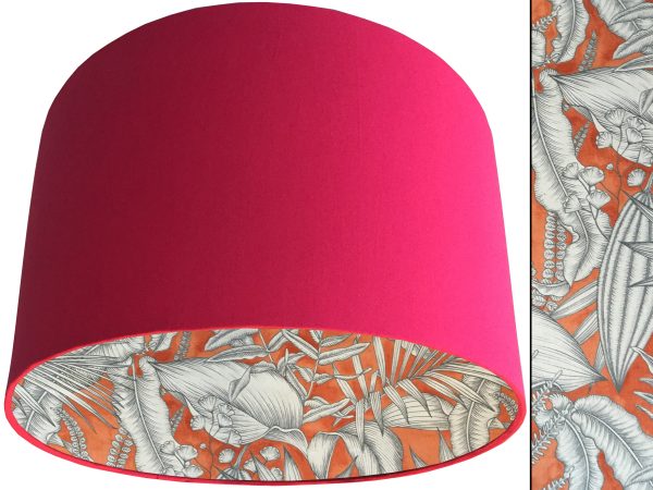 Orange Tropical Lampshade Pink, Bold Vibrant Home Light