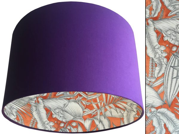 Orange Tropical Lampshade Purple, Bold Vibrant Home Light