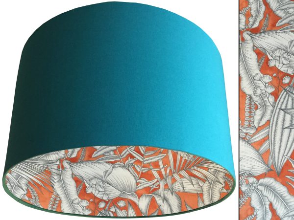 Orange Tropical Lampshade Teal, Bold Vibrant Home Light