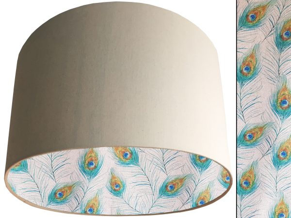 Peacock Feather Lampshade Cream, Classic Country Home