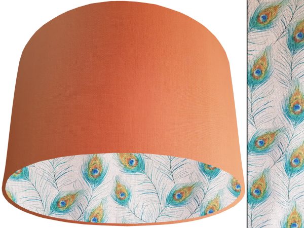 Peacock Feather Lampshade Orange, Classic Country Home