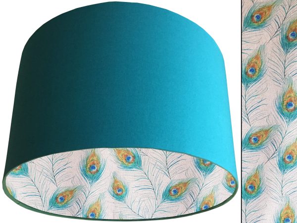 Peacock Feather Lampshade Teal, Classic Country Home