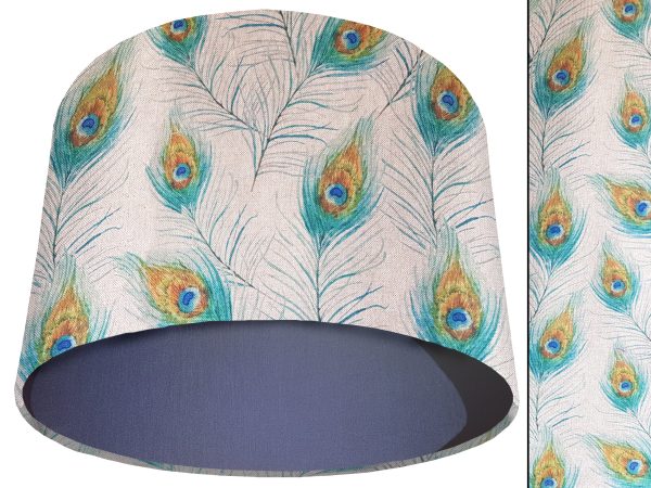 Peacock Feather Light Shade Blue, Country Home Interior