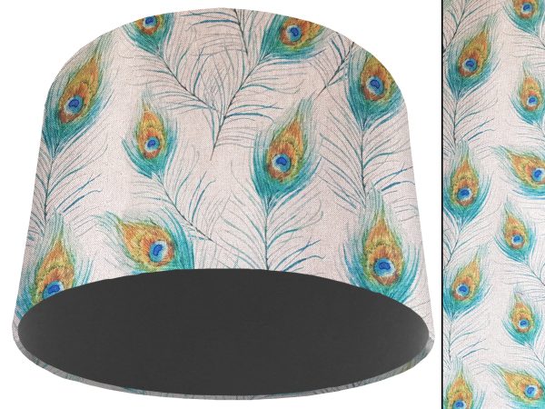 Peacock Feather Light Shade Dark Grey, Country Home Interior