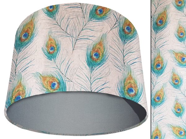 Peacock Feather Light Shade Light Grey, Country Home Interior