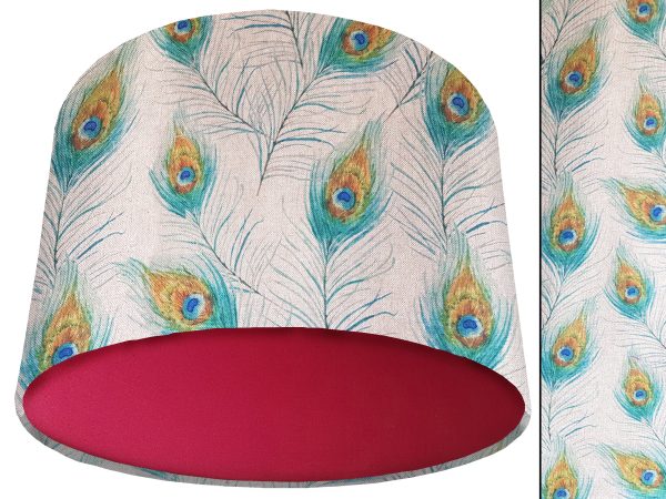 Peacock Feather Light Shade Red, Country Home Interior