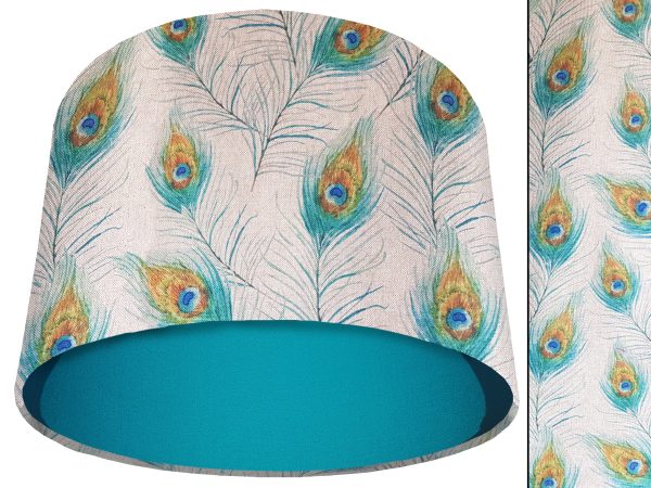 Peacock Feather Light Shade Teal, Country Home Interior
