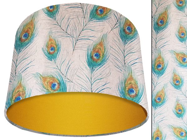 Peacock Feather Light Shade Yellow, Country Home Interior