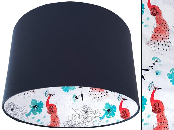 Pink Peacock Lampshade Blue, Country Home Lighting