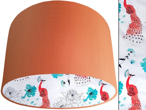Pink Peacock Lampshade Orange, Country Home Lighting