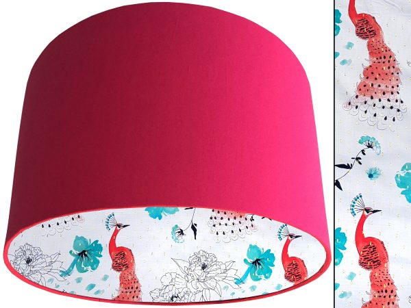 Pink Peacock Lampshade Pink, Country Home Lighting
