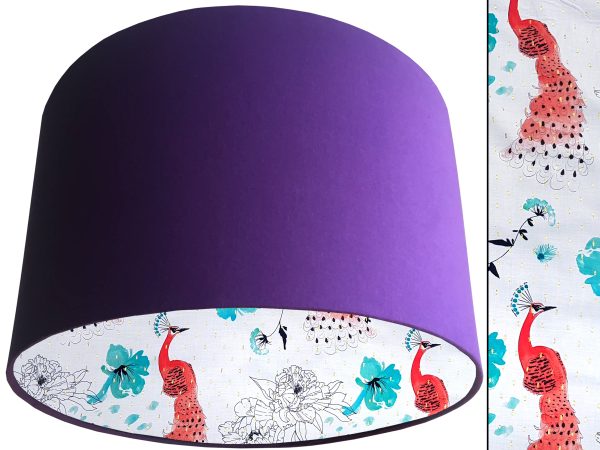 Pink Peacock Lampshade Purple, Country Home Lighting
