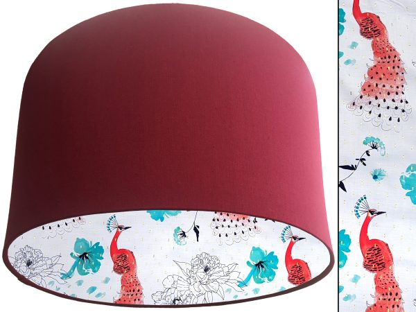 Pink Peacock Lampshade Red, Country Home Lighting