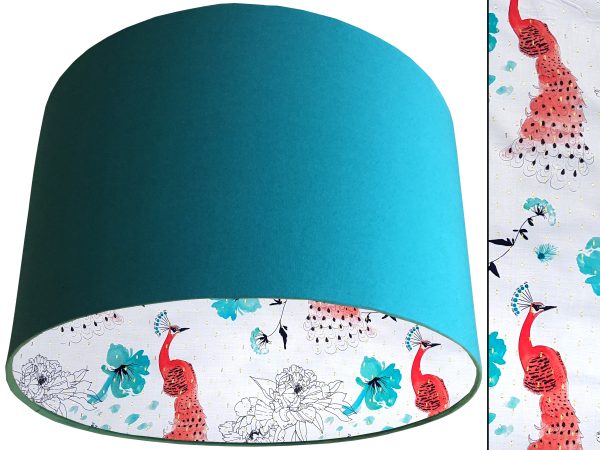 Pink Peacock Lampshade Teal, Country Home Lighting