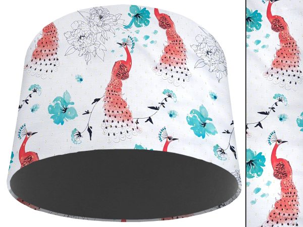 Pink Peacock Light Shade Dark Grey, Modern Country Lampshade