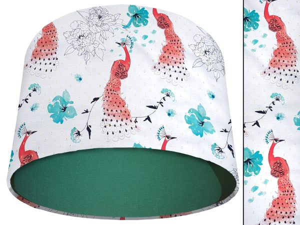 Pink Peacock Light Shade Green, Modern Country Lampshade