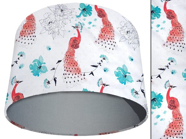 Pink Peacock Light Shade Light Grey, Modern Country Lampshade