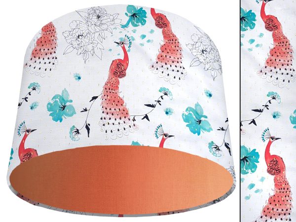Pink Peacock Light Shade Orange, Modern Country Lampshade